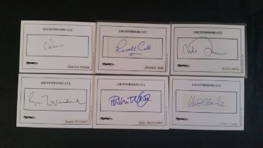 CRICKET, Leicestershire CCC autographs, inc. Harold 'Dickie' Bird, Charles Palmer (2), Russell Cobb,