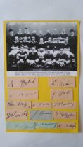 FOOTBALL, Manchester United 1935/36 signatures, laid down beneath team photograph, inc. Mutch,