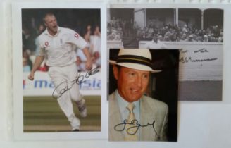 CRICKET, signed photographs, England captains, inc. Geoff Boycott, Freddie Flintoff, Fred Trueman,