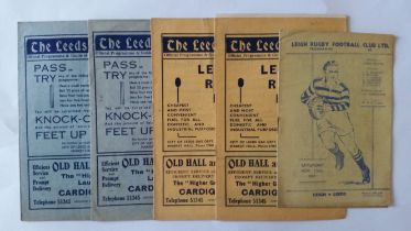 RUGBY LEAGUE, Leeds programmes, 1930s & 40s, inc. v Batley 1937, v Wigan 1938, v Hunslet 1938, v