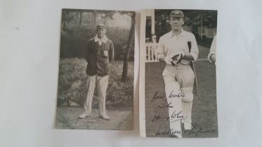 CRICKET, signed photographs, inc. by Henry Lee, full-length walking out to bat, 3.5 x 5.75, cut down