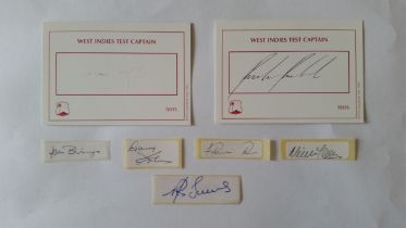 CRICKET, West Indies Test Cricketer autographs, inc. Richardson, Lloyd, Sobers, Bishop, Simmons,