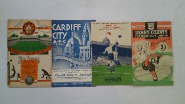 FOOTBALL, Arsenal away programmes, 1950s, inc. Challenge Cup Final 1950 v Liverpool, v Derby County,