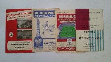 FOOTBALL, 1950s programmes, some cup matches, inc, Bournemouth & Boscombe, Aston Villa, Tottenham