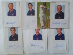 CRICKET, Australian signatures, to cards laid down beneath photograph, inc. Andrew Symonds, Glenn