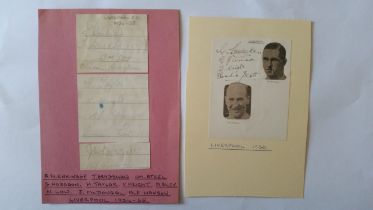 FOOTBALL, Liverpool signed selection, inc. 1930 album page laid down to card, Gordon Hodgson, Dave