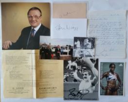 MIXED SPORTS, signed selection, inc. letters, album pages, photographs, white cards etc.; Johnny