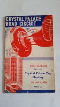 MOTOR RACING, Crystal Palace home programme, 1st July 1939, illustrated cover, lacking staples, FR