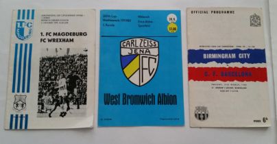 FOOTBALL, selection of English clubs in Europe programmes, inc. Birmingham City v Barcelona 1960