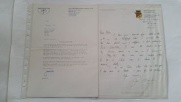 CRICKET, signed correspondence, inc. handwritten letters, postcards; Sir Colin Cowdrey (2), Richie
