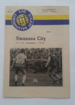 FOOTBALL, Lokomotive Leipzig v Swansea City programme, 30th September 1981, match played in European