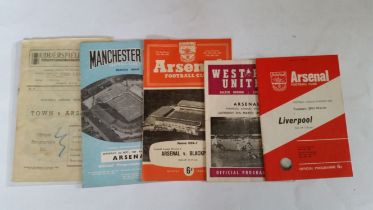 FOOTBALL, Arsenal programme selection, inc. 1950 FA Cup (missing outer cover); away, Huddersfield