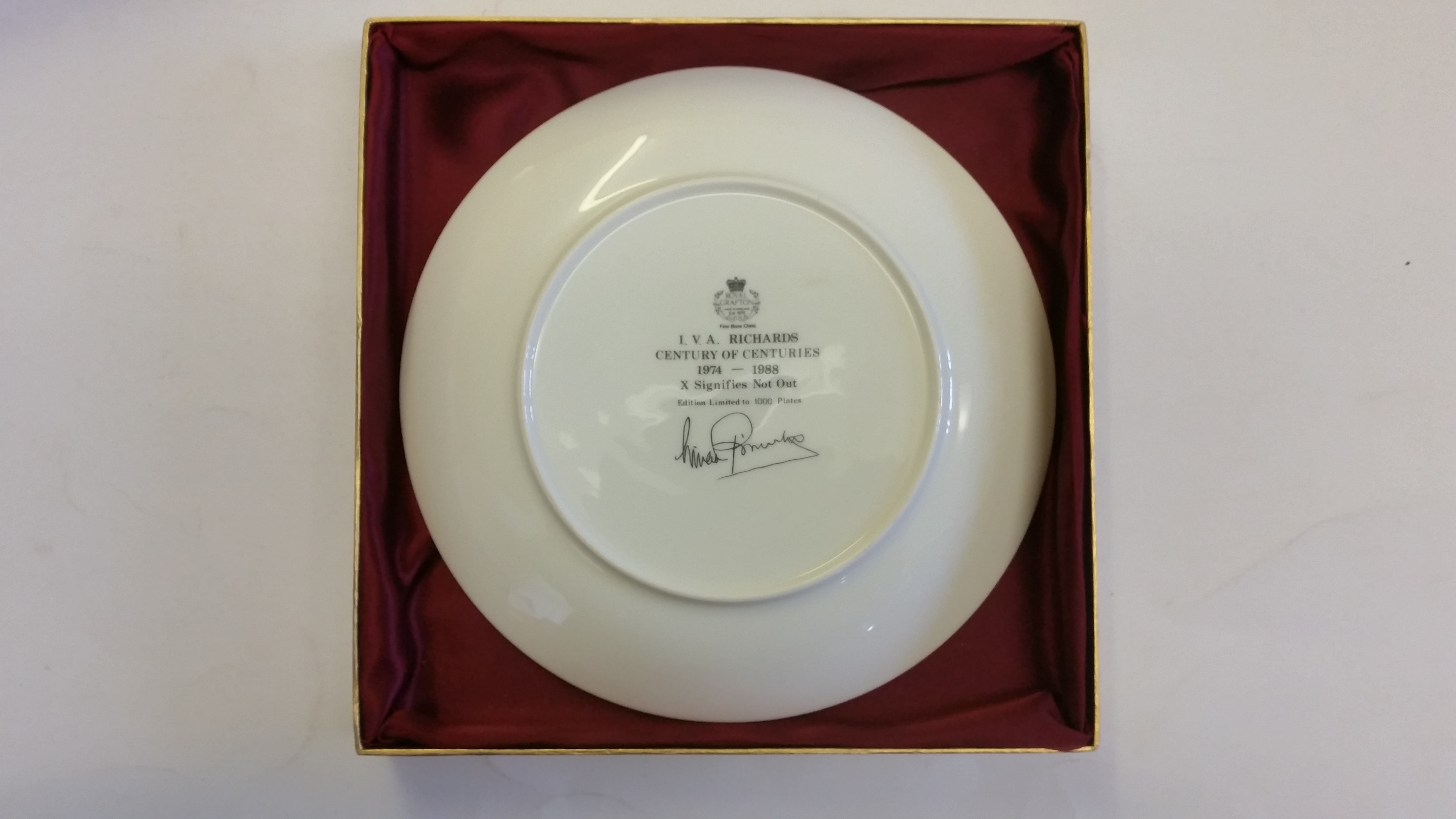 CRICKET, Royal Grafton, limited edition commemorative Sir Viv Richards 'Century of Centuries' plate, - Image 2 of 3