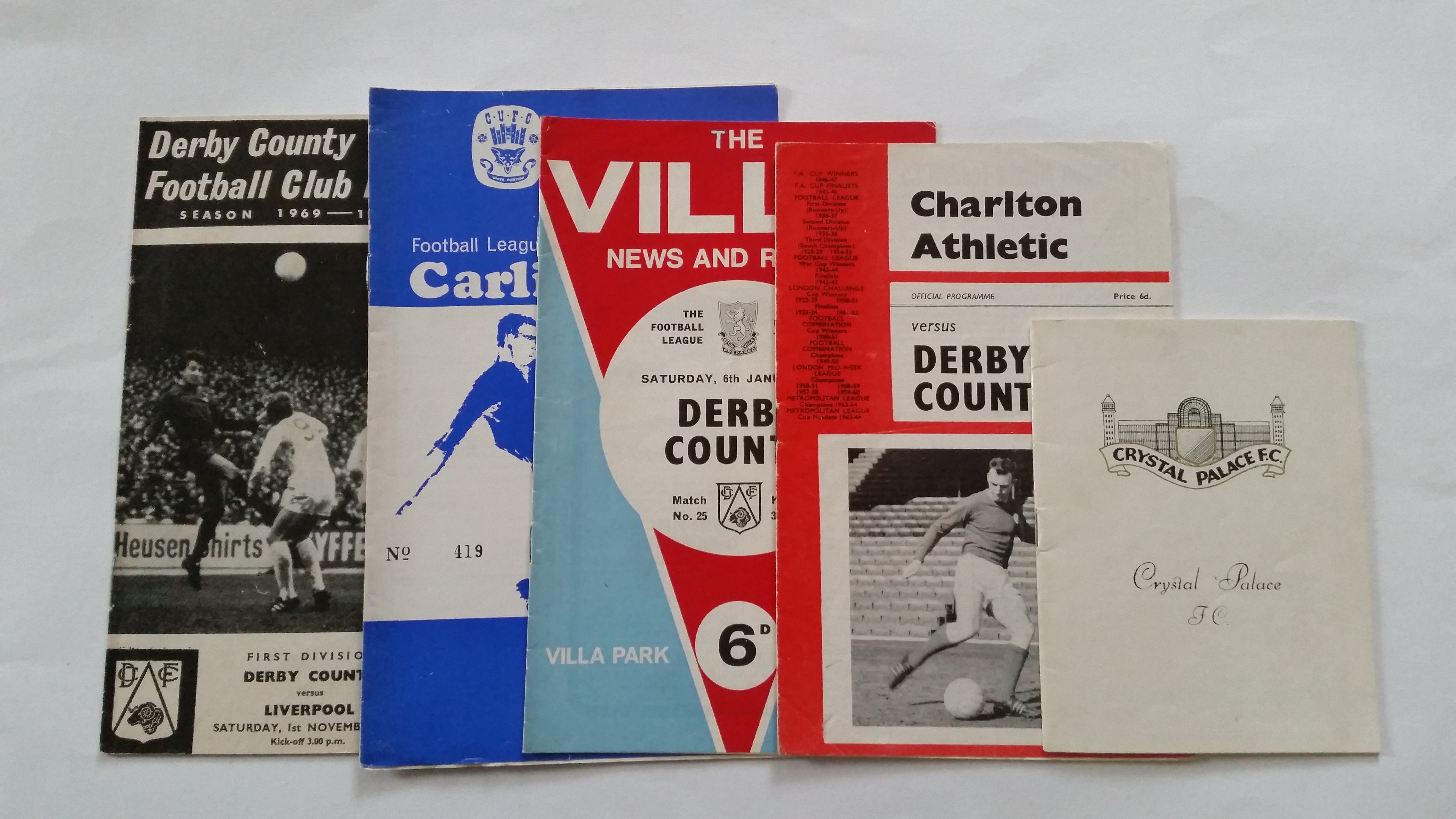 FOOTBALL, Derby County programmes, 1960s, home & away, some cup matches, inc. Manchester United ( - Image 2 of 3