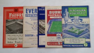 FOOTBALL, Bolton Wanderers away programmes, 1953-1962, inc. v Manchester City, Nottingham Forest,