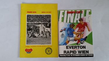 FOOTBALL, Everton in Europe programmes, inc. v Rapid Vienna 1985 in Europa Cup & Dukla Prague 1978/