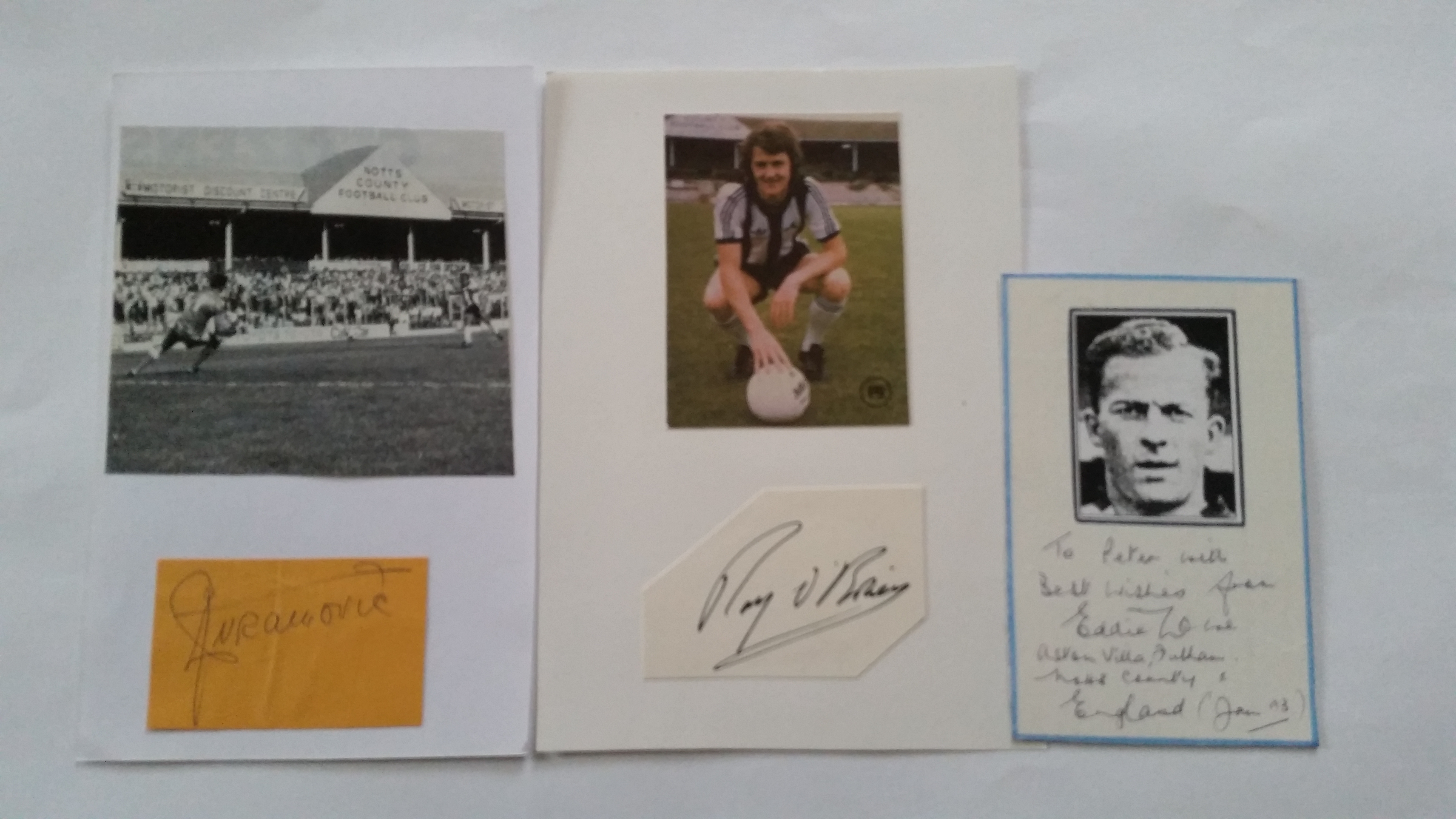 FOOTBALL, Notts County signed selection, mainly signed pieces laid down beneath photograph, inc. - Image 2 of 3