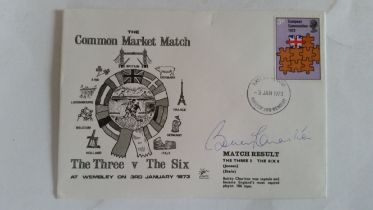 FOOTBALL, rare Common Market Match first day cover signed by Bobby Charlton, signed in blue ink,