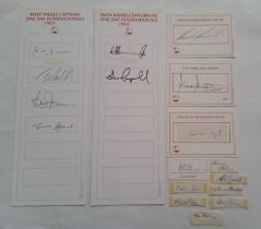 CRICKET, West Indies ODI and Test Centurion autographs, inc. loose stickers, individual cards, large