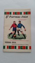 FOOTBALL, World Cup Qualifying 1958, Portugal v Italy programme, 26th May 1957, match played in