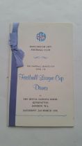 FOOTBALL, Manchester City 1974 signed Football League Cup Dinner menu, signed by 22 inc. Glyn