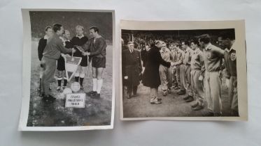 FOOTBALL, black & white photographs, inc. showing Billy Wright introducing team at kick off v