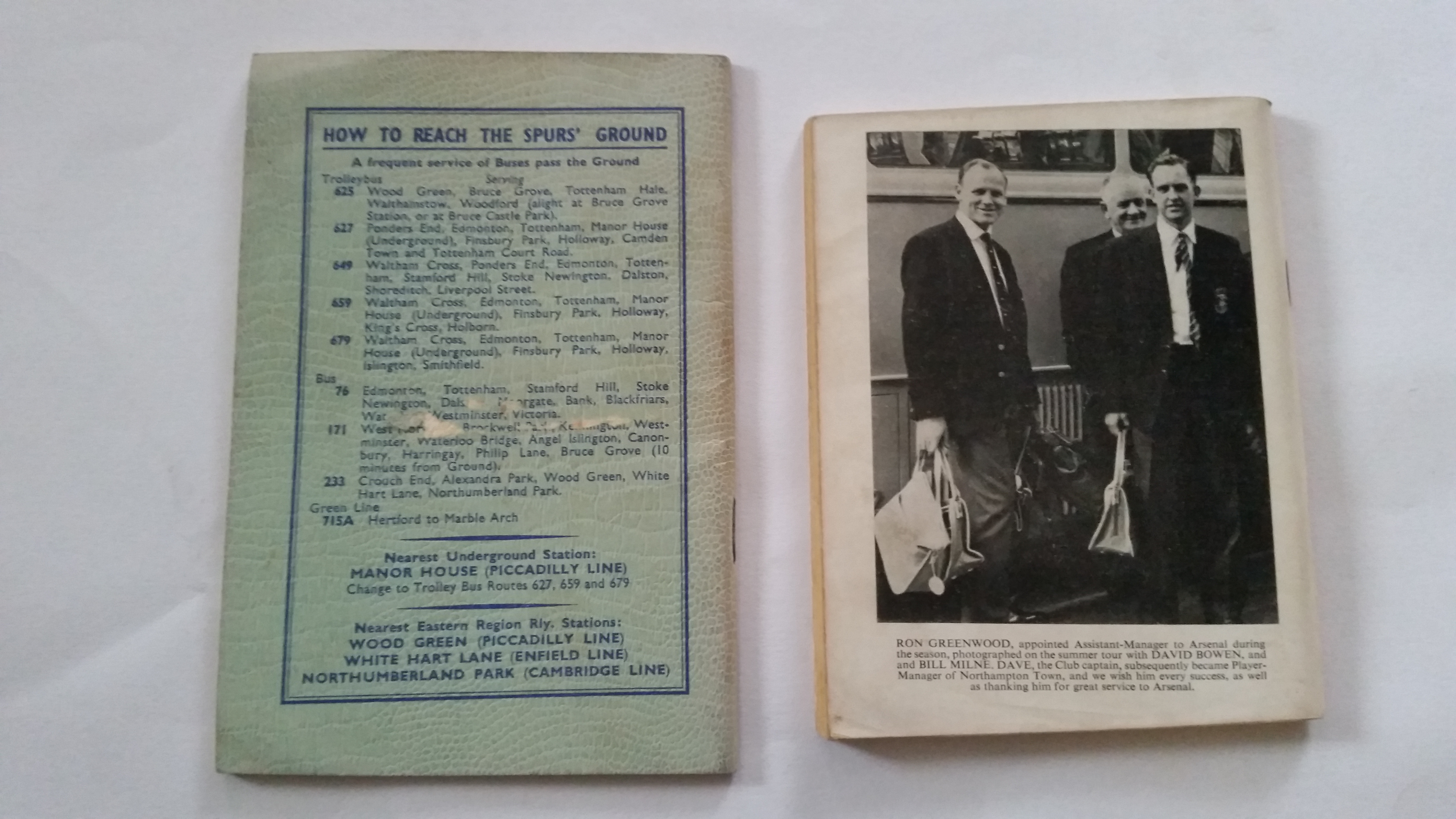 FOOTBALL, official handbooks 1950s, inc. Tottenham Hotspur 1958/59 & Arsenal 1959/60, some staining, - Image 2 of 2