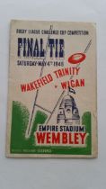 RUGBY LEAGUE, Challenge Cup Final programme 1946, Wakefield Trinity v Wigan, played at Wembley,