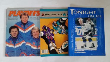 ICE HOCKEY, NHL programmes, inc. Edmonton v Winnipeg 1983 playoffs, 1997 All-Star Game; Anaheim,