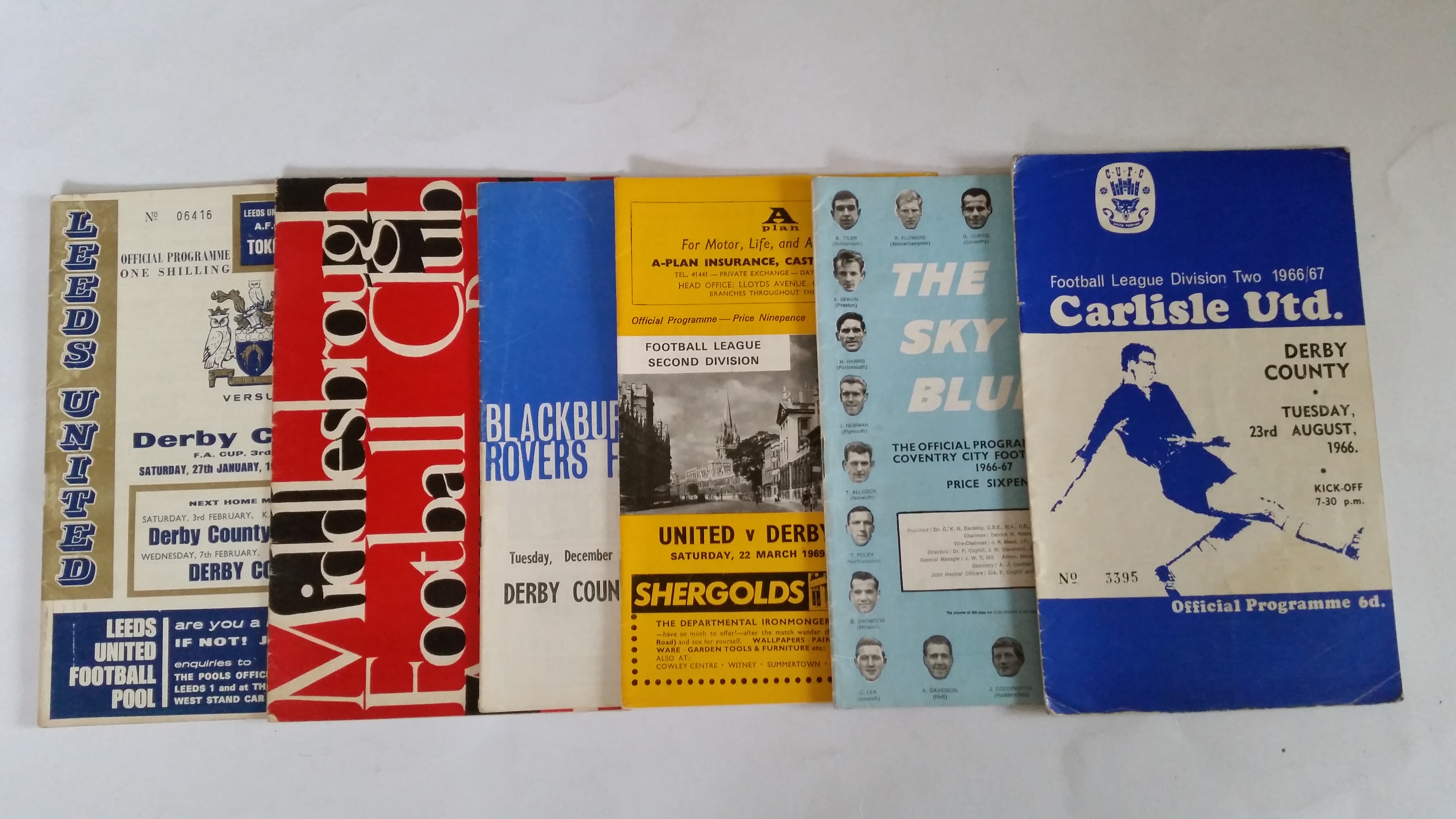 FOOTBALL, Derby County programmes, 1960s, home & away, some cup matches, inc. Manchester United (