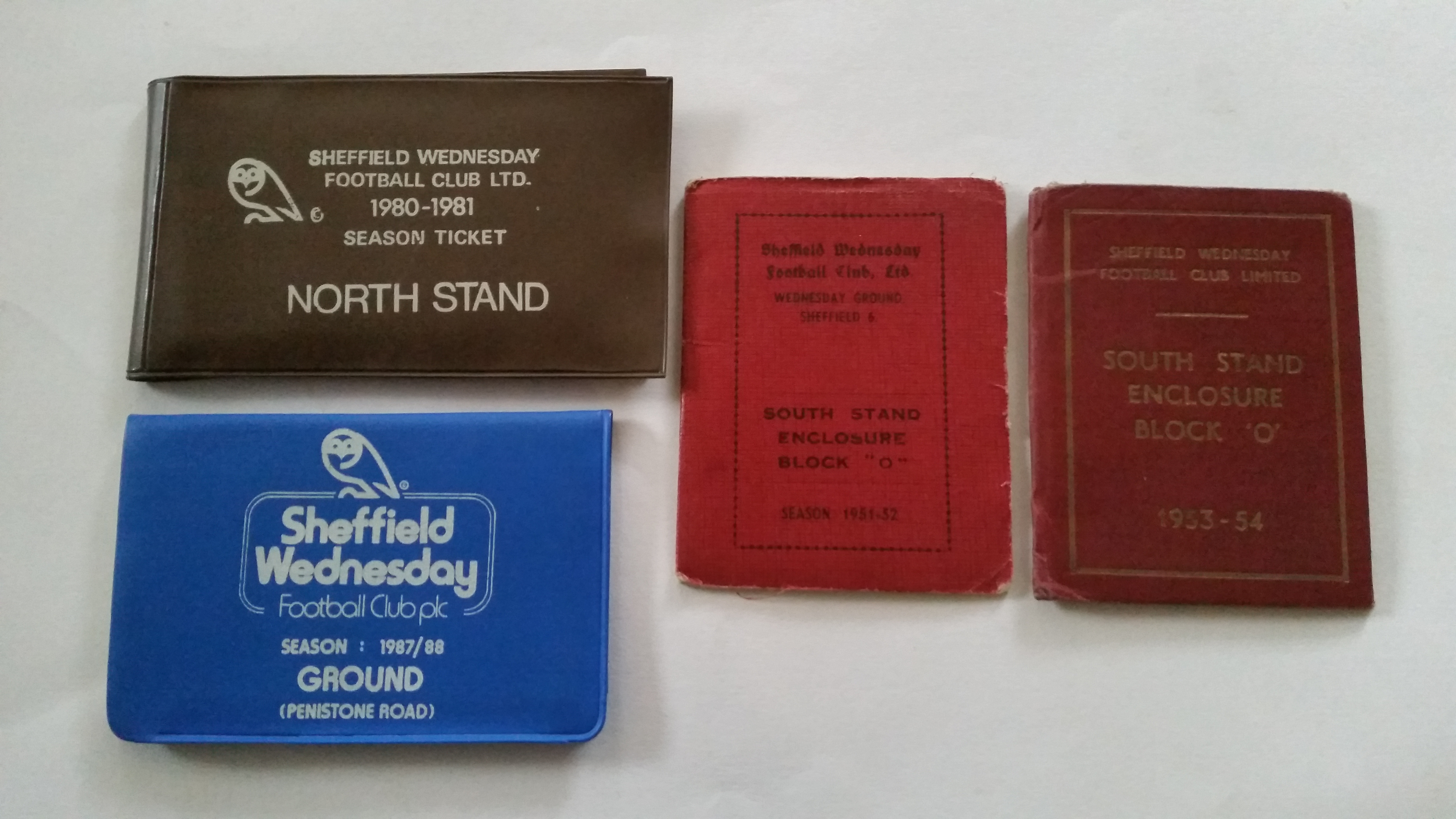 FOOTBALL, Sheffield Wednesday season ticket booklets, inc. 1951/52 for south stand, 1953/54 for