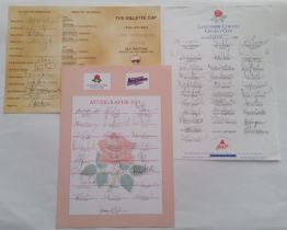 CRICKET, Lancashire signed selection, inc. Gilette Cup 35th Anniversary Dinner pamphlet (1 of 75),