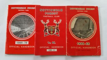 FOOTBALL, Nottingham Forest official handbooks, inc. 1966/67, 1968/69 & 1969/70, some colour loss at