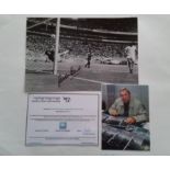 FOOTBALL, Gordon Banks signed b/w photo, shows him making 'the Pele save', signed in black ink, sold
