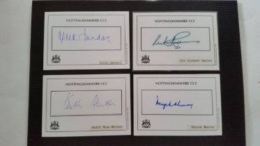 CRICKET, Nottinghamshire CCC autograph cards, all headed Nottinghamshire CCC, inc. Sir Richard
