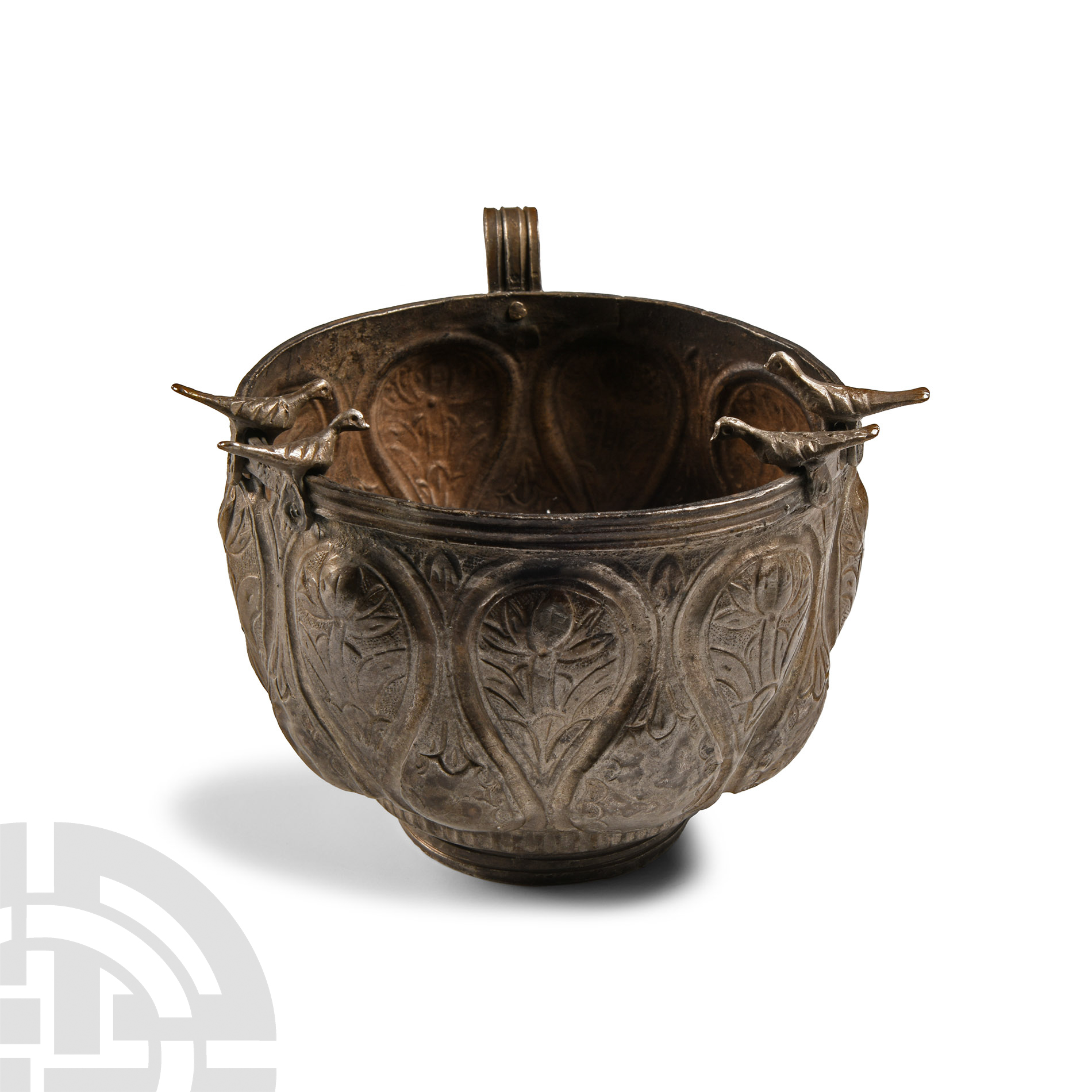 Medieval Period Silver Cup with Birds