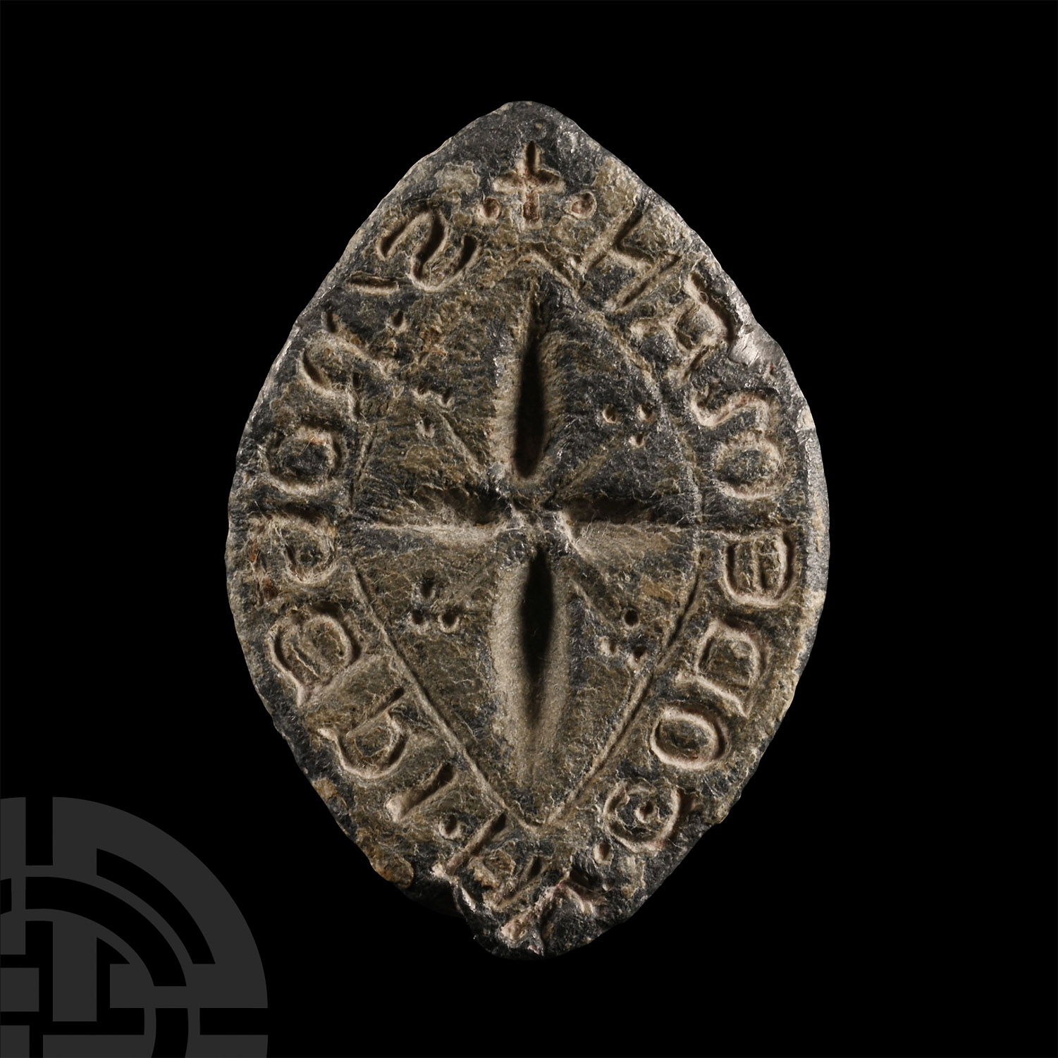 Medieval Lead Vesica-Shaped Seal Matrix for Robert Goodman