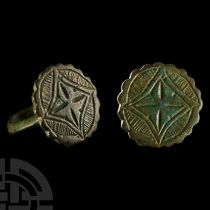 Medieval Bronze Ring with Star Motif