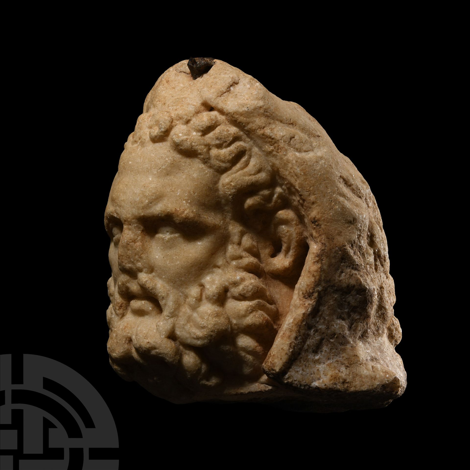 Roman Marble Head of Hercules Wearing the Nemean Lion Skin - Bild 5 aus 5