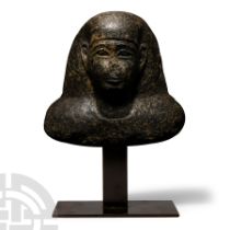 Egyptian Diorite Bust of a Dignitary