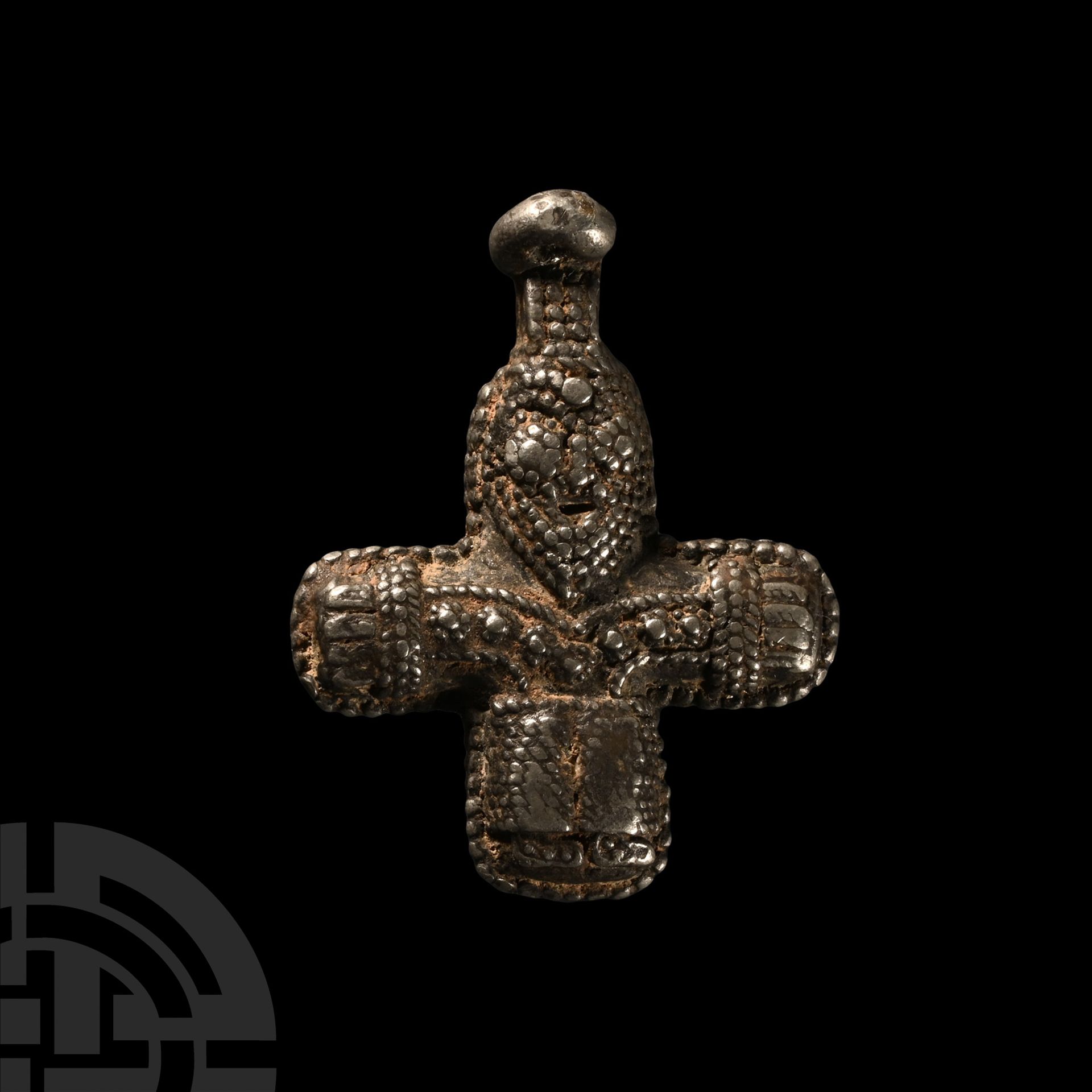 Viking White Metal Filigree Crucifix Pendant