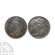 English Milled Coins - Victoria - 1887 - AR Crown