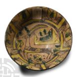 Nishapur Glazed Bowl with Ibex