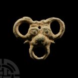 Iron Age Celtic Bronze Strap Junction with Animal Face