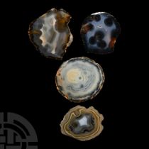 Natural History - Cut and Polished Agate Crystal Geode End Group [4].