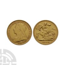 English Milled Coins - Victoria - 1896 - Gold Half Sovereign