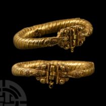 Seljuk Hinged Gold Bracelet