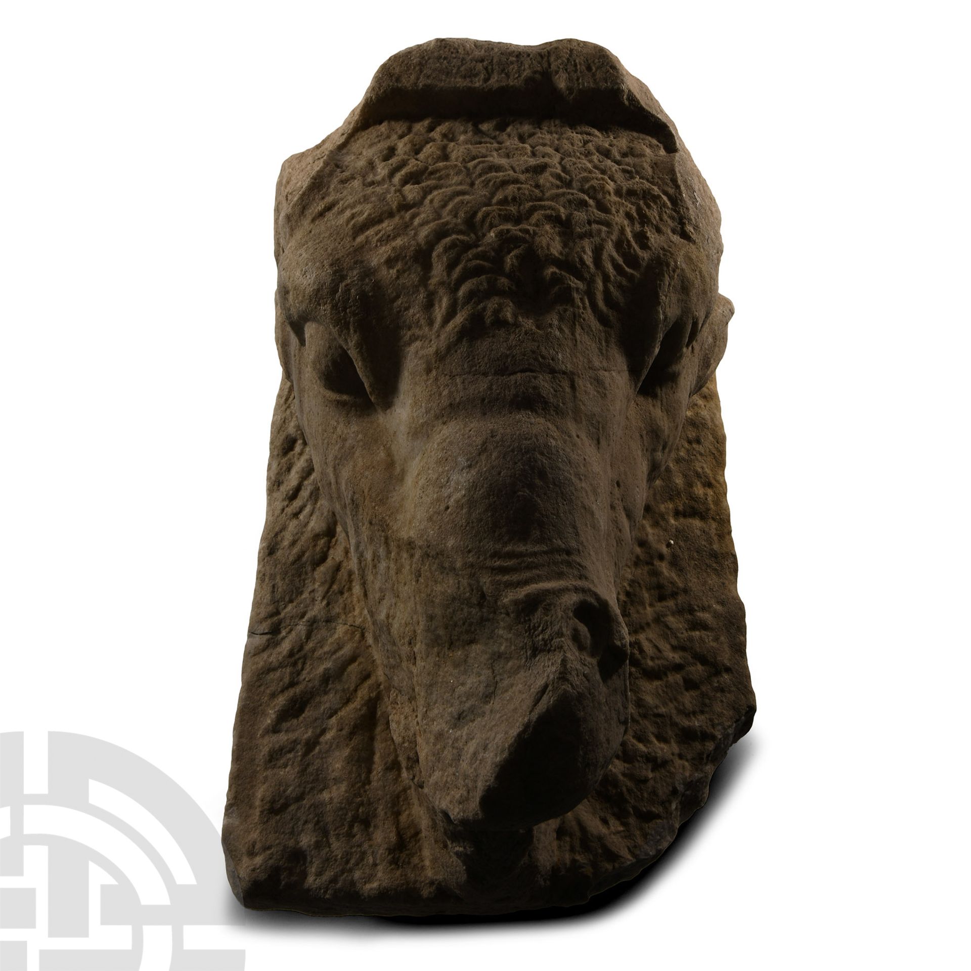 Large Roman Marble Bull's Head Sculpture - Image 2 of 3