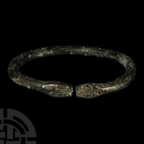 Western Asiatic Bronze Bracelet with Beast-Head Terminals