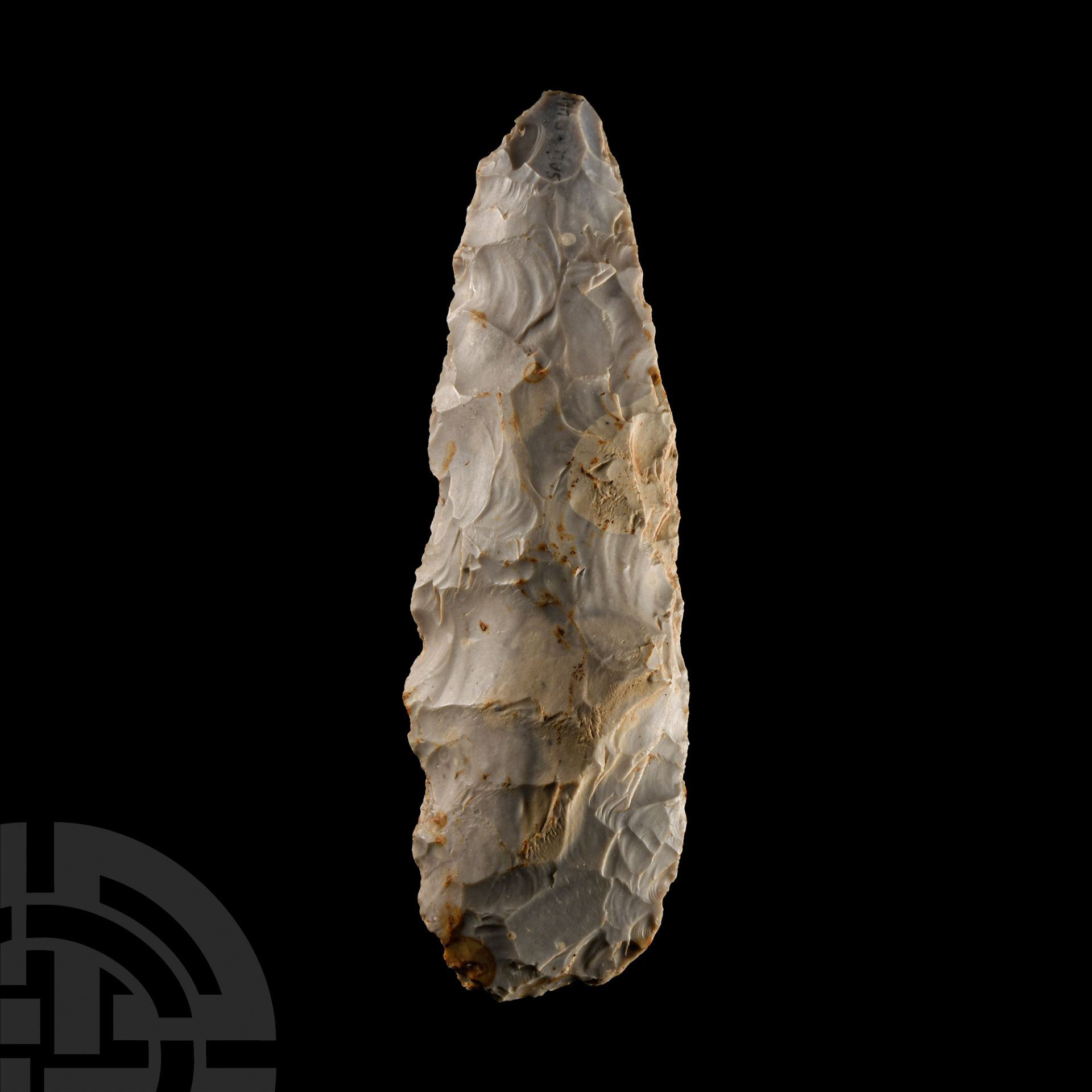 Elegant Stone Age 'Salisbury' Slender Grey Knapped Flint Adze - Image 3 of 3